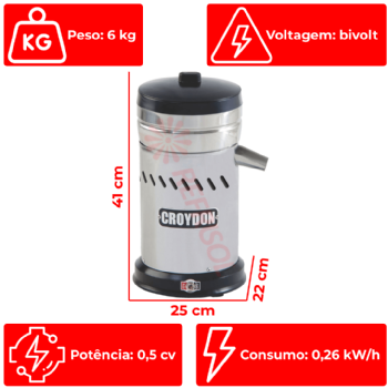 Extrator de Suco Industrial ES4EA-S Bivolt Croydon