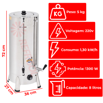 Cafeteira Elétrica Tradicional 8 Litros 220v Marchesoni