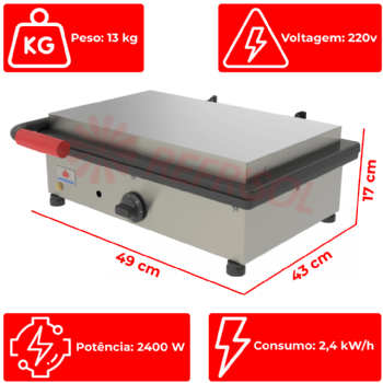Grill Sanduicheira Elétrica PR-500 E 220v Progás
