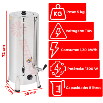 Cafeteira Elétrica Tradicional 8 Litros 110v Marchesoni