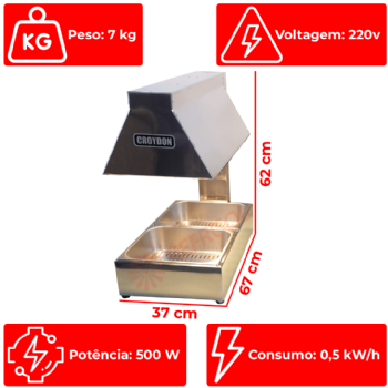 Conservador de Fritura 2 Cubas CF2D 220v Croydon
