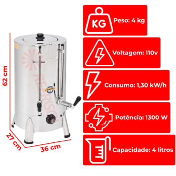 Cafeteira Elétrica Tradicional 4 Litros 110v Marchesoni