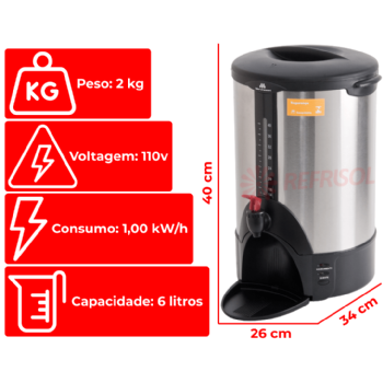 Cafeteira Elétrica Automática 6 litros 110v Marchesoni