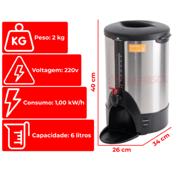 Cafeteira Elétrica Automática 6 litros 220v Marchesoni