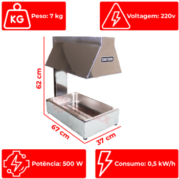 Conservador de Fritura 1 Cuba Grande CF1G 220v Croydon