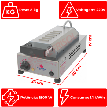 Máquina de Crepe Suiço Crepeira 6 Cavidades PRK-6 220v Progás
