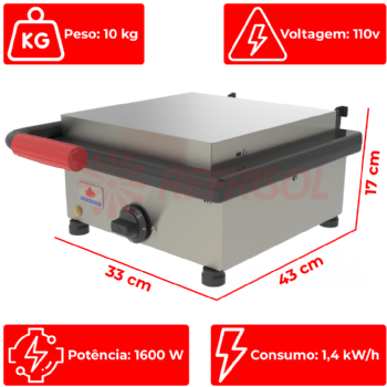 Grill Eletrico PR 350 E Style 110v Progás