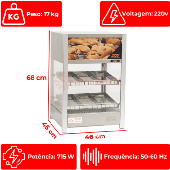 Estufa Vapor Reta Self Service 464 6 Bandejas 220v Titã