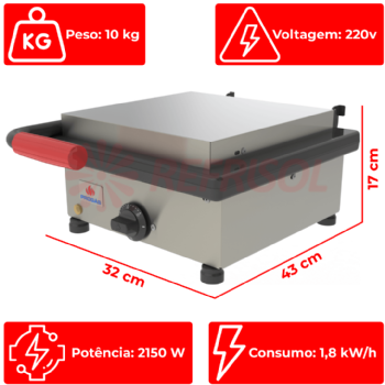 Grill Eletrico PR 350 E Style 220v Progás