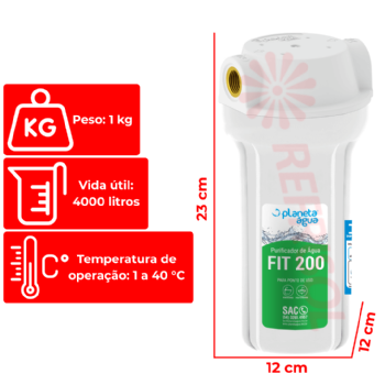 Filtro Purificador de Água FIT 200 Planeta Água