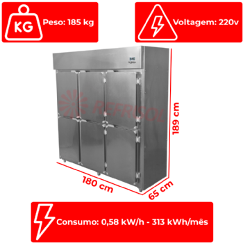 Resfriador 6 Portas Inox 220v Klima