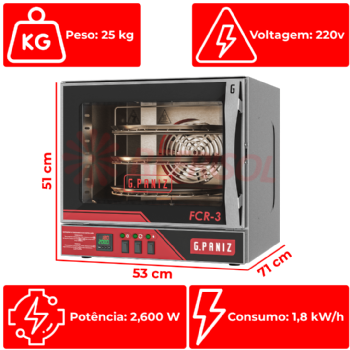 Forno Convector Rotativo FCR-3 220v G Paniz