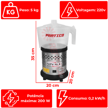 Extrator Espremedor de Suco Prático SPL 098 220v Spolu