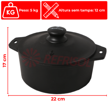 Panela Caçarola Ferro 22 cm Venâncio