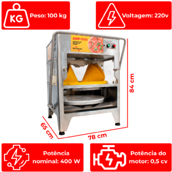Abridor De Massa Para Pizza AMP 500 220V Skymsen