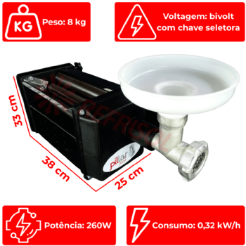 Cilindro Elétrico POP Com Extrusor Bivolt Pillar Food