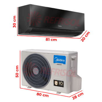 Ar-Condicionado Split Hi-Wall Inverter 12.000 BTU XtremeSave Black Edition Quente e Frio 220v Midea 42MGVQI12M5