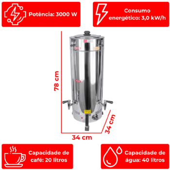Cafeteira Elétrica Profissional 20 Litros CIC 20 220v Consercaf