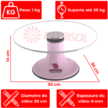Bailarina Giratória Profissional Para Bolos Confeitaria BLB 300 Rosa Braesi