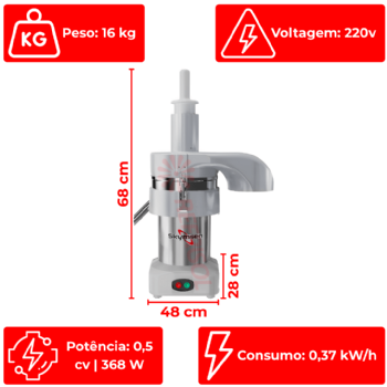 Centrífuga de Sucos em Aço Inox CSE 220v Skymsen