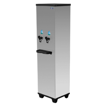 Bebedouro Industrial de Coluna 2 Torneiras Geladas Inox 25 Litros 220v Office Frisbel