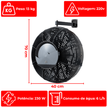 Climatizador Ventilador Preto Floripa 70 cm 220v Goar