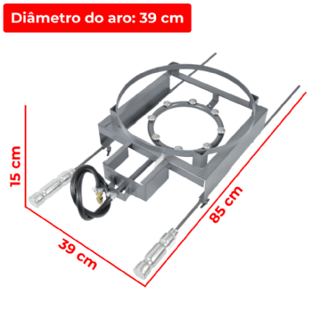 Fogão Industrial Para Churrasqueira 1 Boca ACF-0329 Alta Pressão Araceba