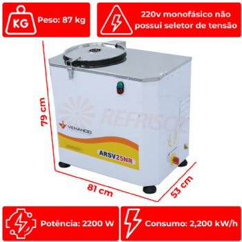 Amassadeira Rápida 25 kg ARSV 25 220v Monofásico Venâncio