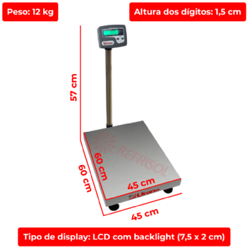 Balança de Plataforma UR 10000 Light 300/50 ME 45x60 cm Urano