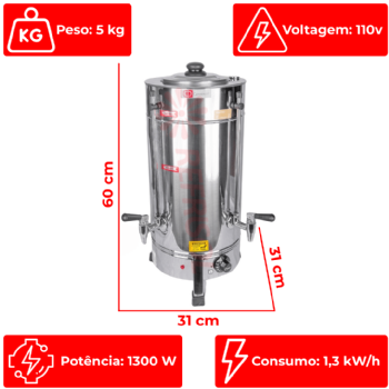 Cafeteira Elétrica Tradicional 6 Litros C61 110v Consercaf