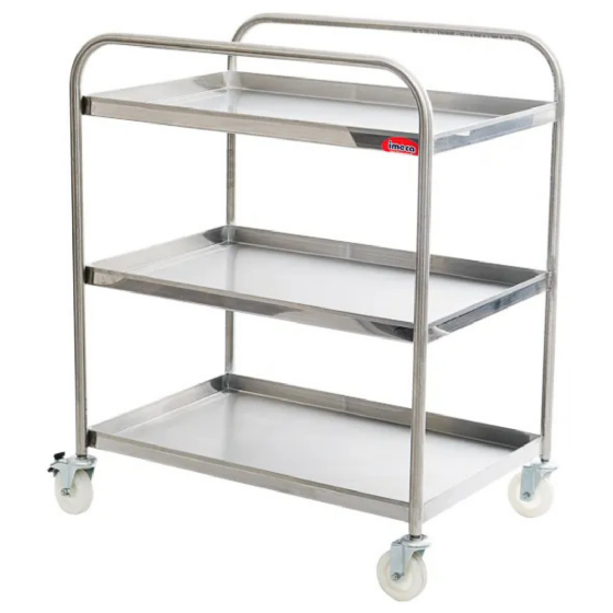 Carrinho de Serviço 03 Bandejas 80 x 50 x 4 cm Inox Imeca