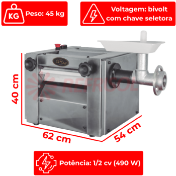 Cilindro Extrusor Moedor e Misturador CL 40 Total Inox Bivolt Do Cheff