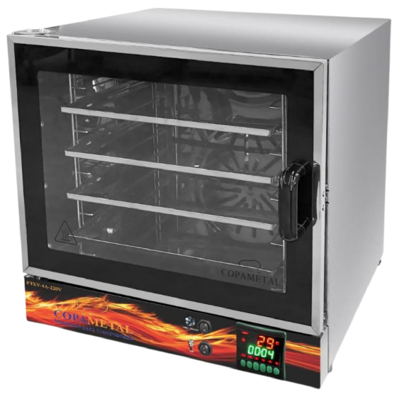 Forno Turbo para 4 Esteiras Elétrico com Vapor FTEV-4D 220v Monofásico CopaMetal