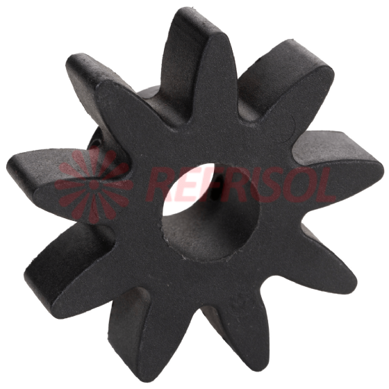 Engrenagem 9 dentes furo 17mm Nilon Preta Hidro Tropikal