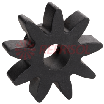 Engrenagem 9 dentes furo 17mm Nilon Preta Hidro Tropikal