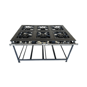 Fogão Industrial 6 Bocas 3 Simples 3 Duplas Baixa Pressão Luxo 40 x 40 P8 MR Fogões