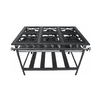 Fogão Industrial 6 Bocas 3 Simples 3 Duplas Baixa Pressão Metal Brey