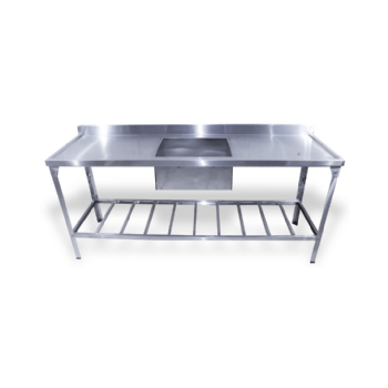 Mesa Pia 190 x 55 com 1 Cuba Linha Leve Total Inox 430 Innal