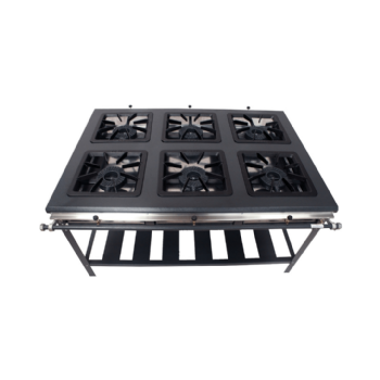 Fogão Industrial 6 Bocas Simples de Parede 40x40 Alta Pressão P10 Metal Brey