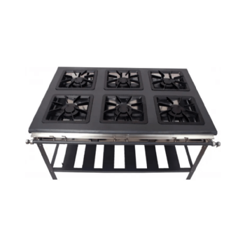 Fogão Industrial 6 Bocas Duplas Grelha 40x40 Baixa Pressão Metal Brey