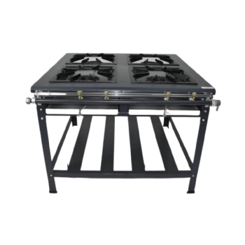 Fogão Industrial De Parede 4 Bocas Simples 40x40 Alta Pressão Queimador Real Metal Brey