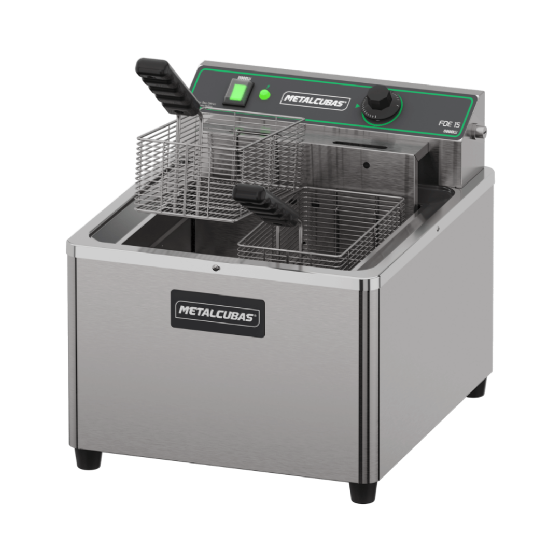 Fritadeira Elétrica Zona Fria de Óleo 15 Litros 8000W FOE 15 M 220v Metalcubas