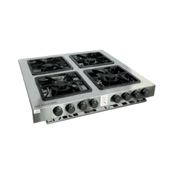 Fogão Industrial De Embutir Aço Inox 4 Bocas Duplas ACFI-3404 Baixa Pressão Araceba