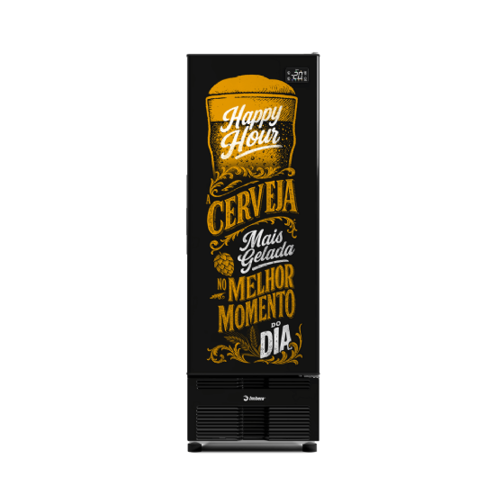 Cervejeira 569 Litros Porta Cega Adesivada Happy Hour CCV355 220V Imbera