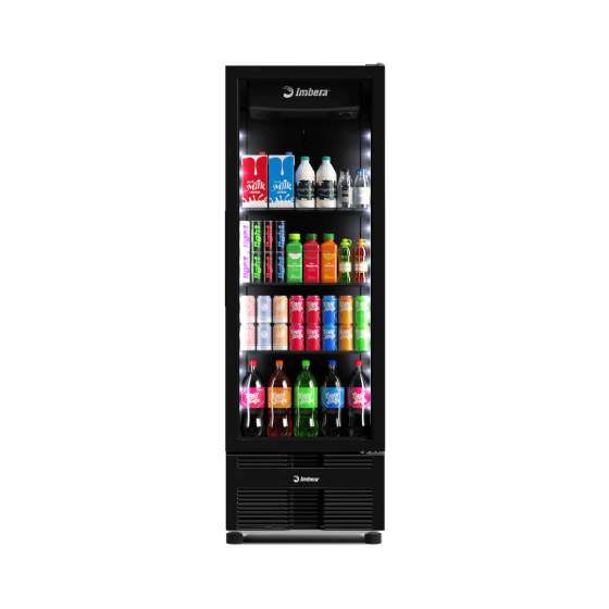 Refrigerador Vertical 454 Litros Porta de Vidro Full Black VRS16 Bivolt Inverter Imbera