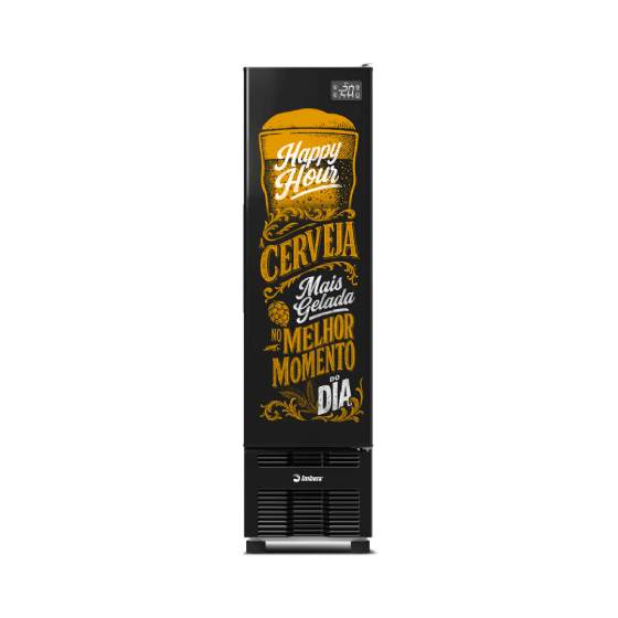 Cervejeira 244 Litros Porta Cega Adesivada Happy Hour CCV144 220v Imbera