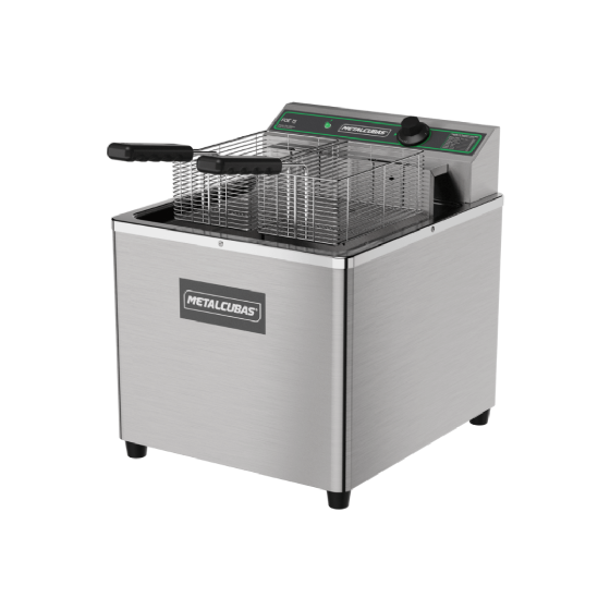 Fritadeira Industrial Metalcubas FOE 15 M 220V - Zona Fria 15L 5500W Inox 304 - Alta Produtividade Food Service