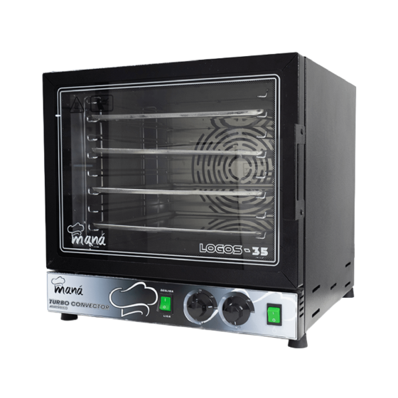 Forno Turbo Elétrico Convector Analógico LOGOS-35 Preto 220v Maná