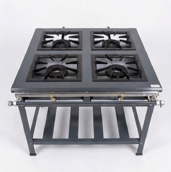 Fogão Industrial de Centro 4 Bocas 40x40 Alta Pressão Metal Brey