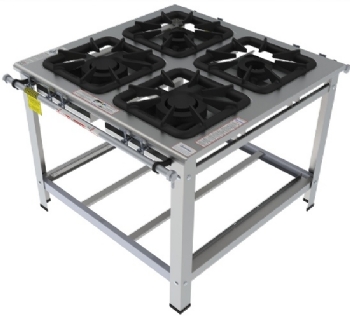 Fogão Industrial 4 Bocas Centro Misto Inox FGI 44 CM Gastromaq